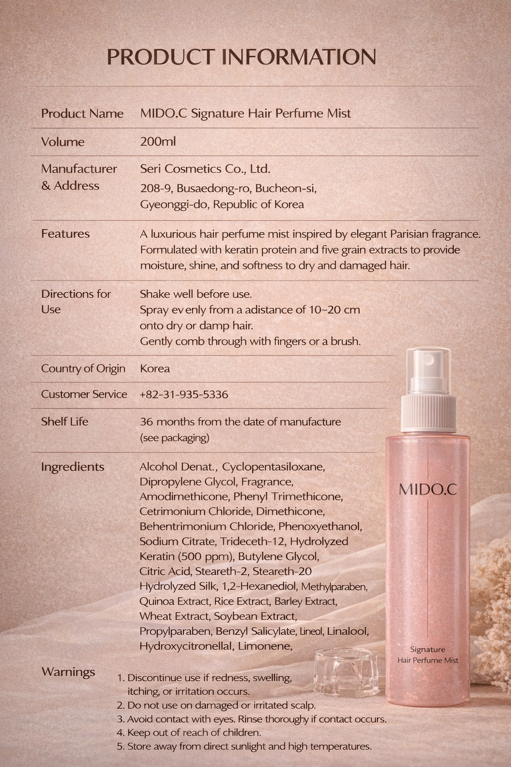 MIDO-C Signature Perfume Mist